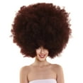 thumbnail image 1 of HPO Adult Women's/Teens Super Size Halloween Costume Wig, Brown with Breathable Capless Cap, 1 of 9