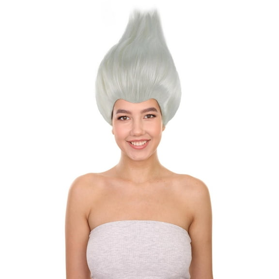 HPO Adult Women's White Storybook & Fairytale Mermaid Wig, Perfect for Halloween, Flame-retardant Synthetic Fiber