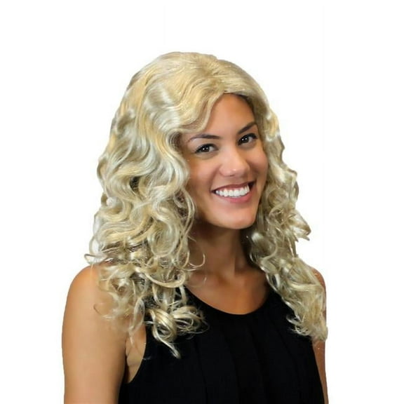 HPO Adult Women’s Wild Curly Wig | Blonde Color | Synthetic Fibers Wig