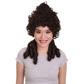 HPO Adult Womens 18th Century Colonial Lady Wig, Dark Brown Color Historical Wigs