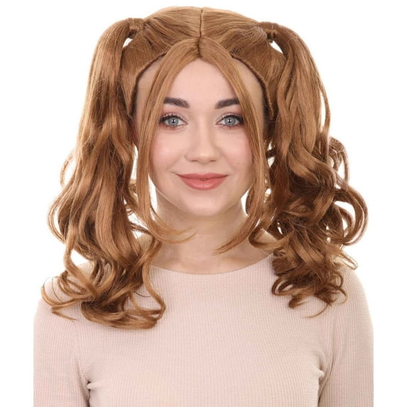 HPO Adult Womens Dolly Pigtail Wigs Collection | Party Event Ready Cosplay Halloween Wigs | Premium Breathable Capless Cap