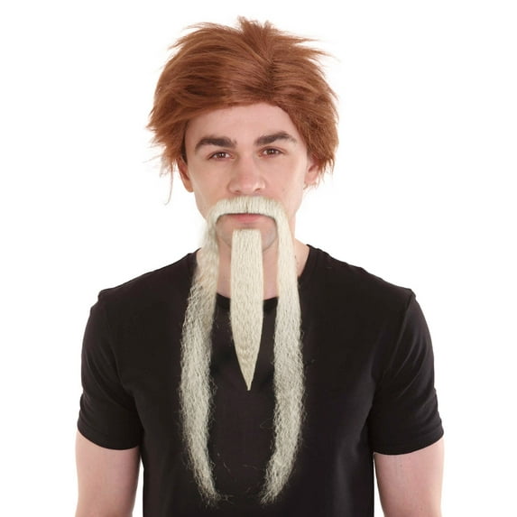 HPO Adult Men's Extra Long White Color Emperor Beard & Mustache Perfect for Cosplay