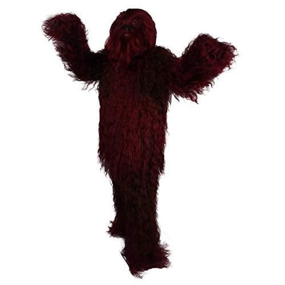 HPO Hairy Chewbacca Costume | Adult Unisex Mountain Bigfoot Cosplay | Burgundy Halloween Cosplay Costume (Small / Medium)