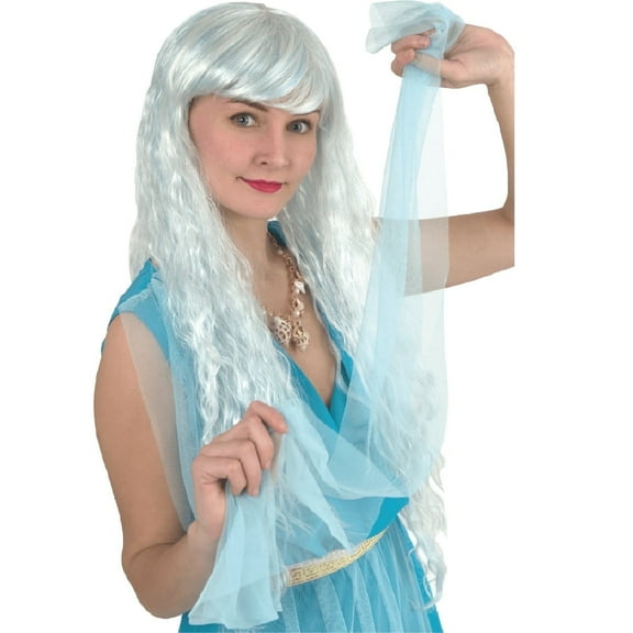 HPO Ice Princess Light Pastel Blue Cosplay Wig, Best for Halloween, Flame-retardant Synthetic Fiber