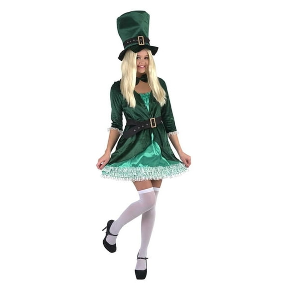 HPO Leprechaun Costume for Adult Women, Green, Large Dress