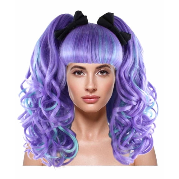 HPO Lolita Long Wavy Ponytails Womens Cosplay Wig | Synthetic Fiber | Premium Breathable Capless Cap