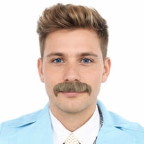 HPO Fake Mustache, Adult Men's 70's Horseshoe, Perfect for Halloween & Cosplay, Synthetic Facial Hair