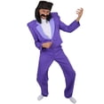 HPO Men's 80 Rock Star Costume Retro Punk Purple Halloween Cosplay ...