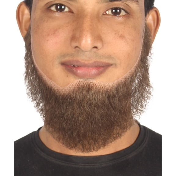 HPO Men's Chin Curtain Style Mid Length Beard Set Brown Cosplay Beard