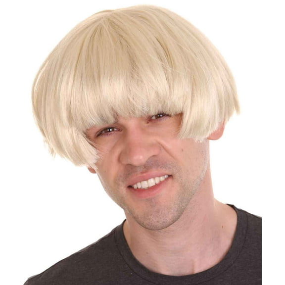 HPO Adult Men's Blonde Rapper Wig – Short Straight Cosplay Hair with Breathable Capless Cap Design