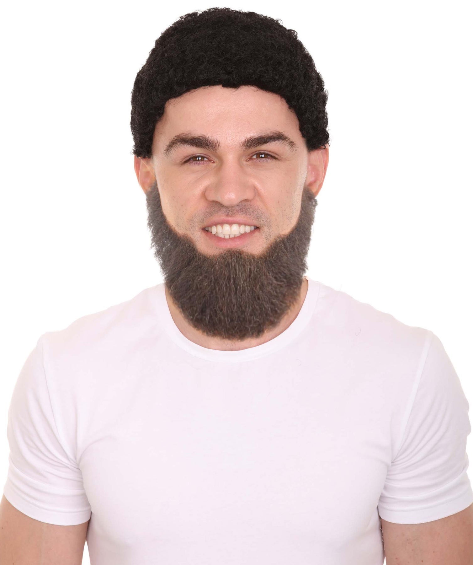 HPO Men's Synthetic Hair Short Beard Cosplay Costume Facial Hair Grey