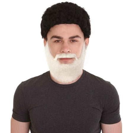 HPO Adult Men's Synthetic Hair Short Beard Cosplay Facial Hair Multiple Color Options