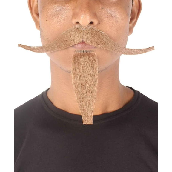 HPO| Men's Synthetic Hair Long Mustache and Goatee| Multiple Color Options