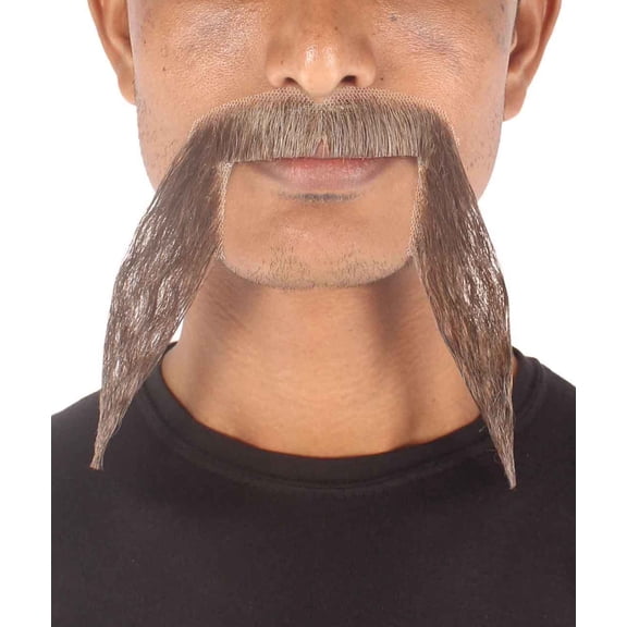HPO Men's Synthetic Hair Long String Black Mustache Cosplay Facial Hair Multiple Color Options