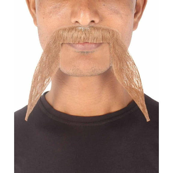 HPO Men's Synthetic Hair Long String Black Mustache Cosplay Facial Hair Multiple Color Options