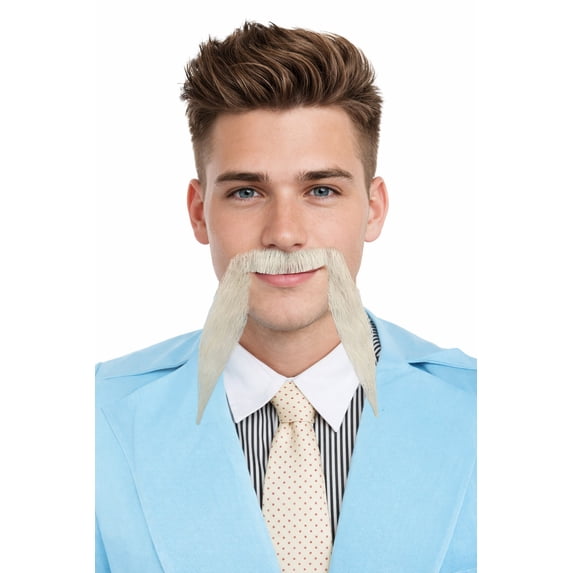 HPO Men's Synthetic Hair Long String Black Mustache Cosplay Facial Hair Multiple Color Options