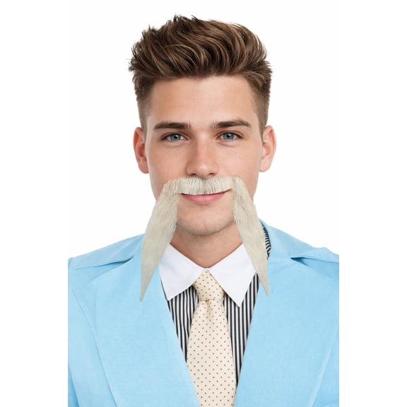 HPO Men's Synthetic Hair Long String Black Mustache Cosplay Facial Hair Multiple Color Options