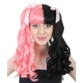 thumbnail image 1 of HPO | Singer Womens Ponytail Wig w/ Pink Ribbons | Pink & Black Celebrity Wig | Premium Breathable Capless Cap, 1 of 10