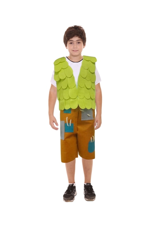 Unisex Trolls Branch Halloween Cosplay Costume, Lime & Yellow