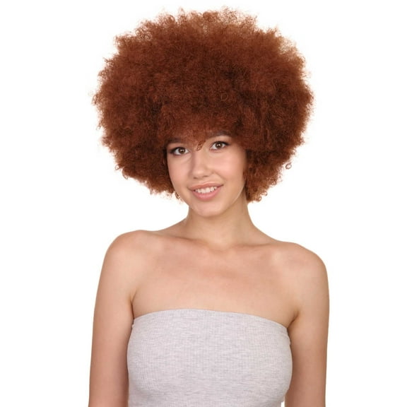 HPO Unisex Curly Cosplay Halloween Wig, Adult TV/Movie Character Cosplay Wigs for Women, Perfect for Halloween Hair - Auburn