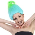 thumbnail image 1 of HPO Unisex /Teen's Troll Wig, Bluish Green Straight Cosplay & Halloween Wigs, Synthetic Fiber Hair,, 1 of 8