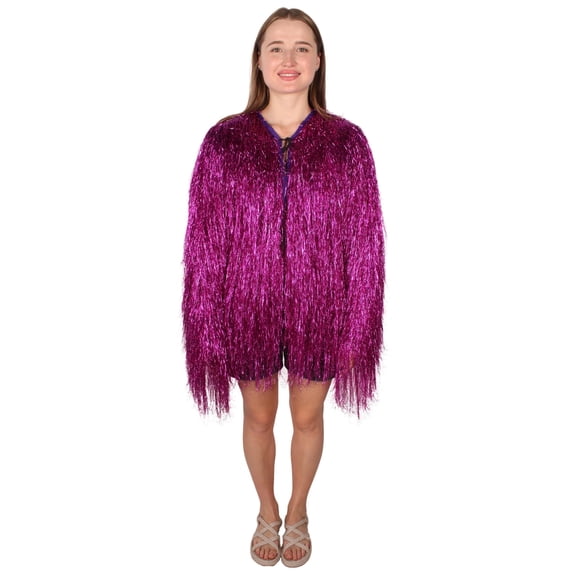 HPO Unisex Tinsel Jacket Loose Fit Long Sleeve Carnival Halloween Cosplay Fancy Dress Outfit