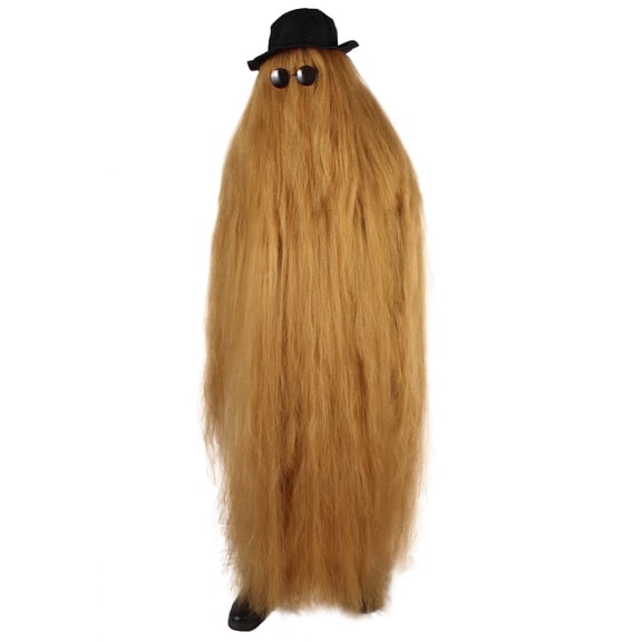 HPO 66 Inch Cousin Dapper Creature Wig Set with Hat & Sunglasses - Iconic Hairy Halloween Cosplay Outfit