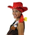 thumbnail image 1 of HPO | Womens Cowgirl Yarn-Braided Wig with Hat | Red Color Cosplay TV/Movie Wigs, 1 of 9