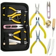 thumbnail image 1 of HPQ 1 Set Jewelry Making Tool Kit – Zinc-Iron Alloy Round Nose Pliers, Needle Nose Pliers, Diagonal Cutting Pliers & Non-Serrated Wire Cutter – Ideal for Beginners & Hobbyists., 1 of 12