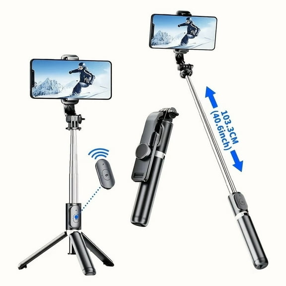 HPQ 40-Inch Mobile Phone Selfie Stick Tripod, A Stable Floor Stand Specially Designed For Live Streaming, With A Wireless Remote Control That Can Rotate 360, Suitable For Smart Phones.