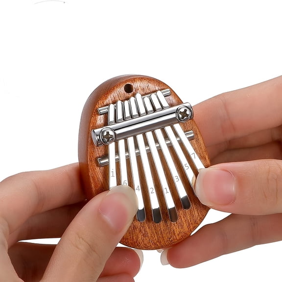 HPQ 8-Key Thumb Piano, Kalimba Music Finger Piano, Portable Wooden Pocket Thumb Piano Key, Mini Marimba Finger Thumb Piano With Lanyard Instrument.