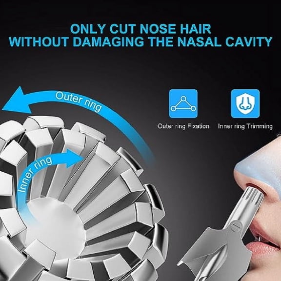 HPQ Nose Hair Trimmer for Men Stainless Steel Manual Shaver Suitable For Nose Hair Razor Washable Portable Nose Hair Trimmer 1set.