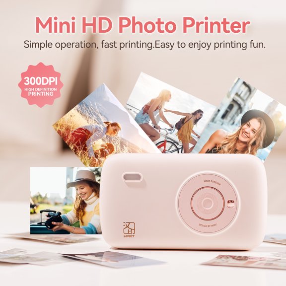 HPRT CP2100 Mini HD Photo Printer, 300 DPI Portable Bluetooth Photo Printer, Type-C Rechargeable, App-Controlled Printing