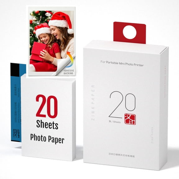 HPRT 2X3 Photo Paper (20 Sheets) for HPRT MT53 Mini Photo Printer – Sticky-Back Instant Photo Paper, Compatible with iDPRT ZP200 Portable Printer