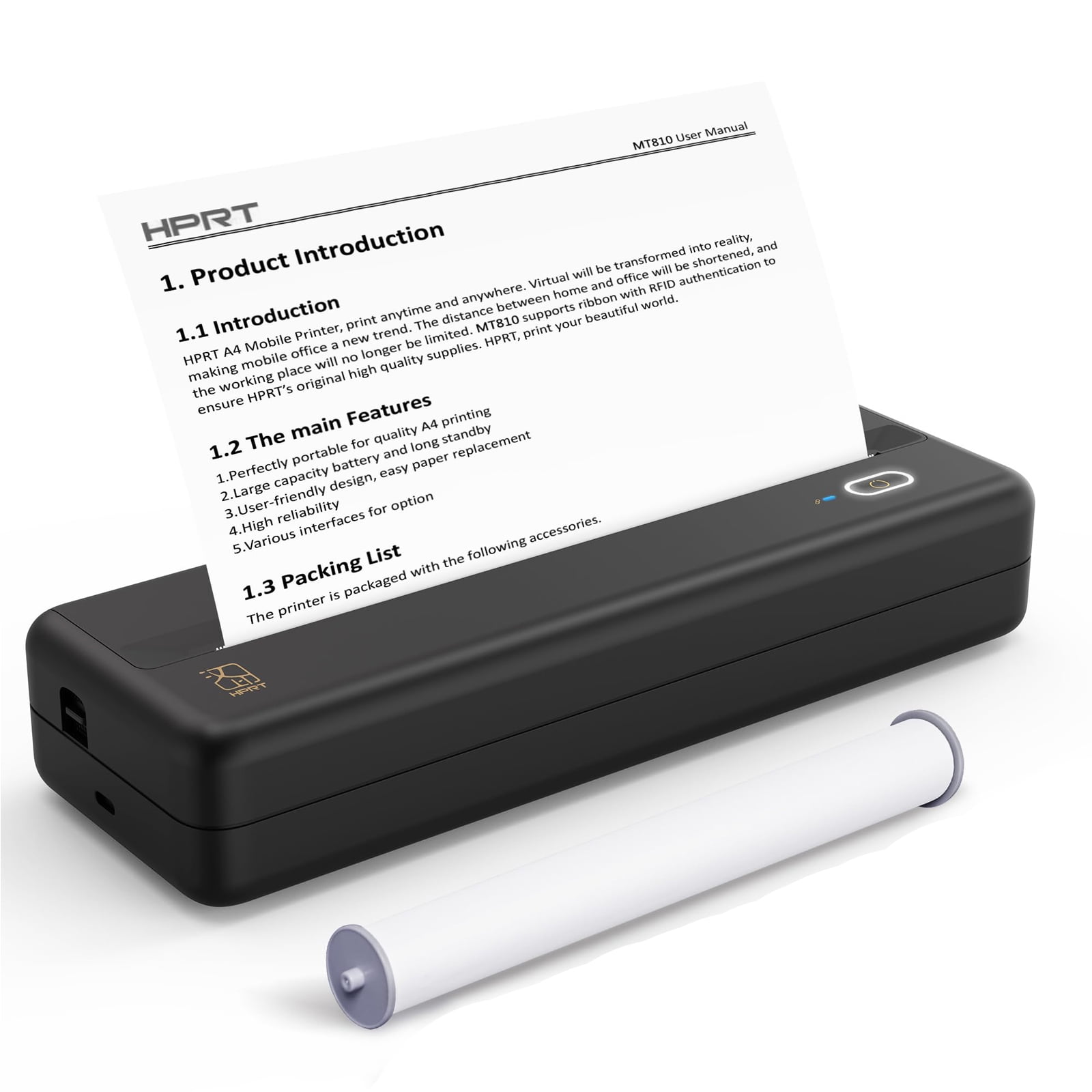 HPRT MT810 Portable Printer, A4 Wireless Bluetooth, Thermal HPRT MT810 Portable Printer, A4 Wireless Bluetooth, Thermal