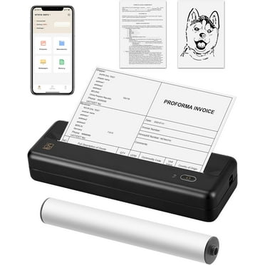 HPRT MT810 Portable Printer, A4 Wireless Bluetooth Travel Printer, Thermal Printer Support 8" & 4" Thermal Roll Paper Suitable for Home Vehincles Office Business