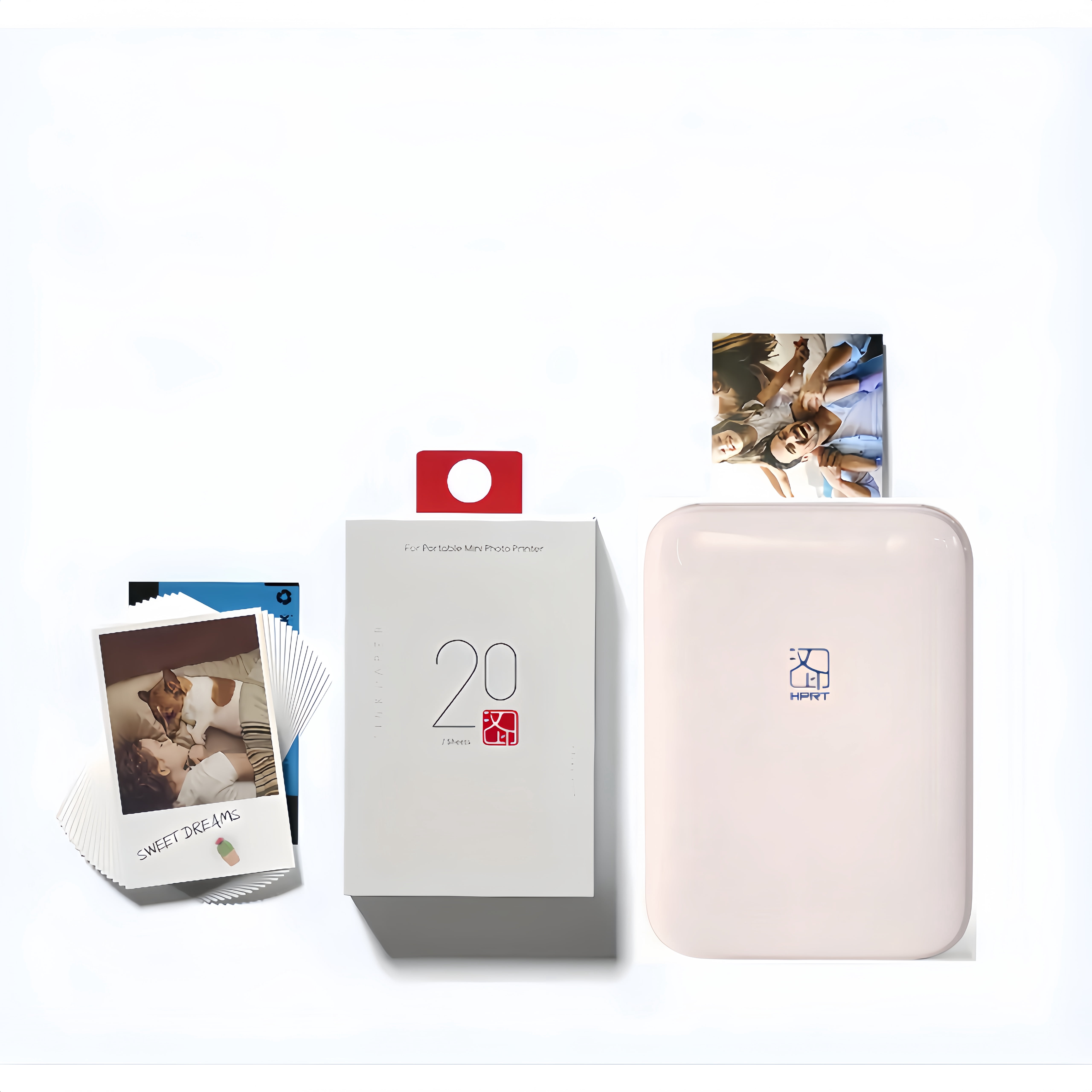 HPRT Wireless Portable Color Photo Printer for Smartphone, Pocket-Size, Zink 2x3 inch, Peel-Back Photos, Bluetooth, Compatible with iOS and Android Devices