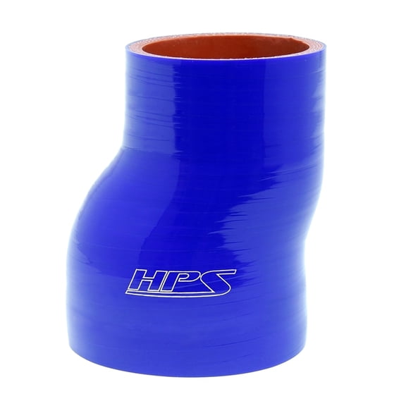 HPS 3" - 3.5" ID , 6" Long High Temp 4-ply Reinforced Silicone Offset Reducer Coupler Hose Blue (76mm - 89mm ID , 152mm Length)