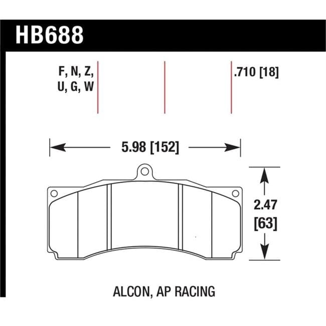 HPS 5.0 Brake Pads for AP Racing & Alcon - Walmart.com