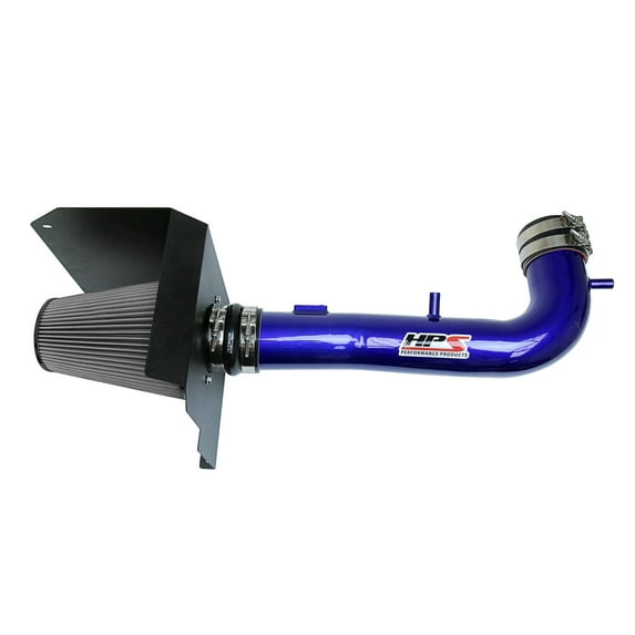 HPS 827-603BL Blue Cold Air Intake Kit Heat Shield Cool Ram 827-603BL-1