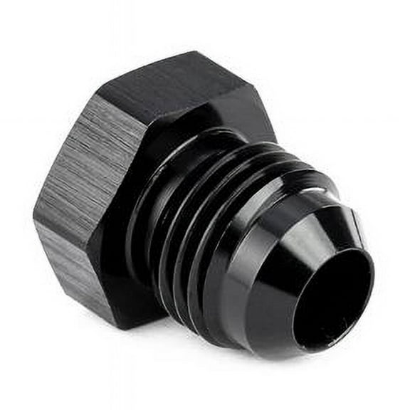 HPS AN806-16 AN Fitting Flare Thread Plug, Aluminum, Size: AN-16, Sealing Type: Male 37 Degree Flare, Black