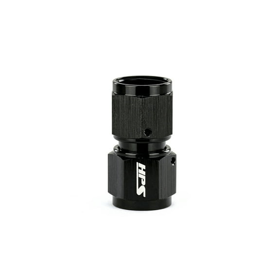 HPS AN9001-10 AN Female to Female Swivel Coupling Adapter Fitting, Aluminum, Size: AN-10, Angle: Straight, Black