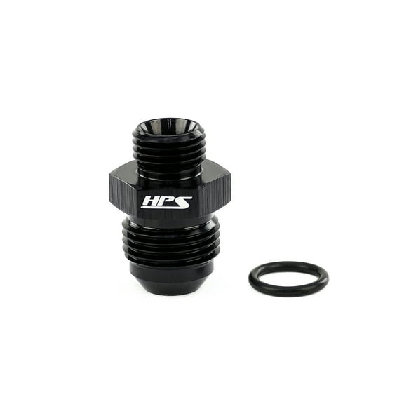 HPS AN920-04-10 AN Male To O-ring Boss (ORB) Port Thread Male Adapter Fitting, Aluminum, Size: AN-4 to -10 ORB, Angle: Straight, Black