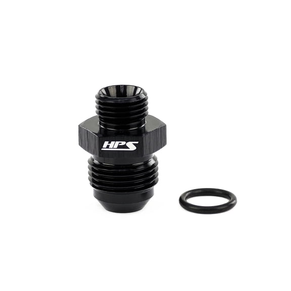 HPS AN920-16 AN Male To O-ring Boss (ORB) Port Thread Male Adapter Fitting, Aluminum, Size: AN-16 to -16 ORB, Angle: Straight, Black