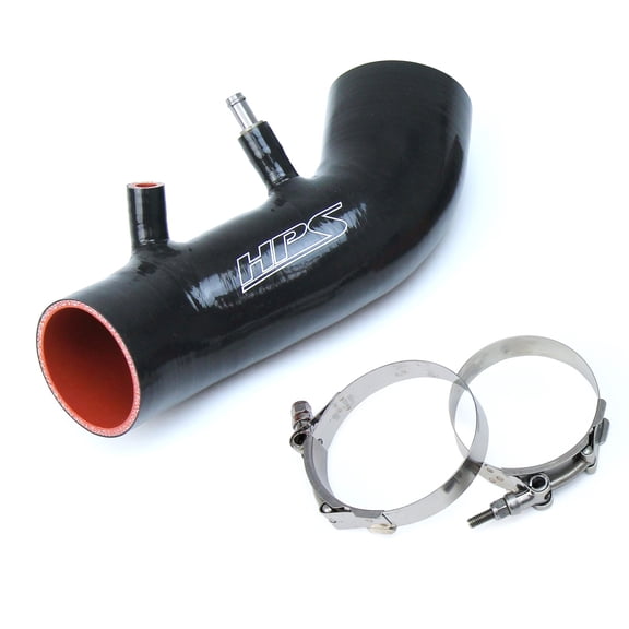 HPS Black Reinforced Silicone Post MAF Air Intake Hose Kit Compatible for Honda 06-11 Civic Si Acura 07-11 CSX Type-S, 87-68420-BLK