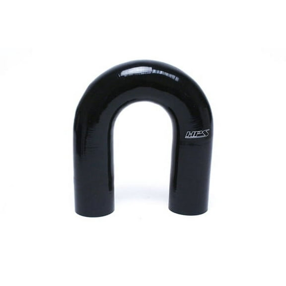 HPS HTSEC180 1-3/4" ID 4-1/2" Black Silicone 180 Deg. U Bend Elbow Coupler Hose