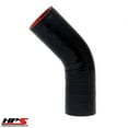 thumbnail image 1 of HPS HTSEC45-125 1-1/4" ID 4" 4-ply Black Silicone 45 Degree Elbow Coupler Hose, 1 of 3