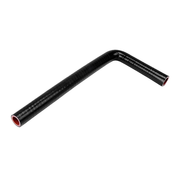 HPS HTSEC90-025-L5x36-BLK High Temperature 4-ply Polyester Silicone Elbow Coupler Hose, 90 Degree, 1/4" ID, 5 mm Wall Thickness, 5" and 36" Leg Length, Black