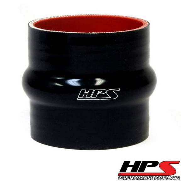 HPS HTSHC-162-L4-BLK 1-5/8" ID 4" 4-ply Black Silicone Hump Coupler Hose