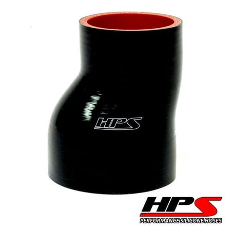 HPS HTSOR-250-350 2-1/2"-3-1/2" ID 3" Black Silicone Offset Reducer Coupler Hose